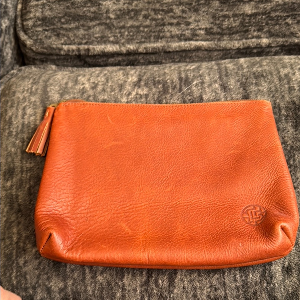 Leather cosmetic Bag.